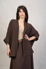 Kimono corto in tessuto fluido