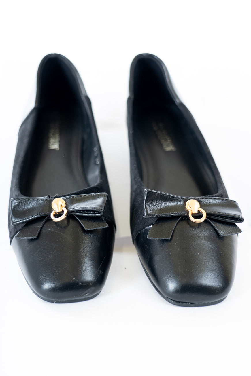 Ballerina bicolore con fiocco