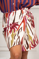 Minigonna Portafoglio Fantasia Palme Sunset Made in Italy