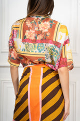 Camicia Aurora in tencel velato a fantasia