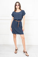 Abito midi over in Tencel con cintura regolabile