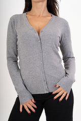 Cardigan in maglia fine con bottoni