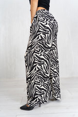 Pantalone Zebra Flow palazzo in misto viscosa