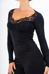 Maglia Scollatura Lace Touch