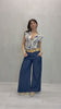 Camicia in georgette laminata fantasia Blu
