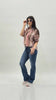 Camicia over in Tencel a righe con nodo frontale e collo coreano