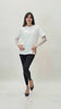 Maglia over in cotone elasticizzato con manica lunga in pizzo