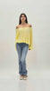 Blusa in georgette velata con scollo elasticizzato e manica ampia sblusata