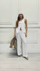 Gilet incrociato in puro lino con bottoni effetto legno