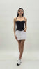 Bustier nero in microrete elasticizzata con coppe e stecche