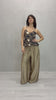 Top in raso fantasia optical geometrica