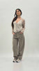 Cardigan in pizzo floreale trasparente con scollo V