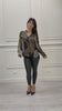 Maglia camicia viscosa leopardo righe