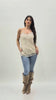 Top satinato con pizzo e spalline sottili effetto lingerie