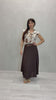 Camicia in georgette laminata fantasia Marrone