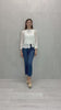 Jeans Bootcut Blu Scuro con Fondo Taglio Vivo