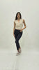 Jeans slim dritto in cotone elasticizzato lavaggio scuro