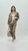 Pantalone cropped vita alta con cintura intrecciata in tela canvas