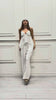 Pantalone palazzo con applicazioni gioiello in misto viscosa