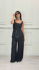 Pantalone palazzo in viscosa con elastico in vita