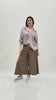 Camicia lunga a righe in viscosa con lavorazione jacquard