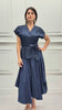 Casacca incrociata in chambray con fusciacca