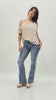 Jeans flare a vita regolare in denim elasticizzato effetto slavato