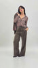 Pantalone palazzo in velluto a costine Velvet Line marrone