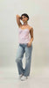 Top in raso con pizzo applicato e spalline sottili