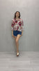 Camicia annodata Petali Rubino in cotone velato