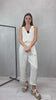 Coordinato Lino Beige – Gilet con Volant e Pantalone