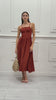 Abito lungo bustier in tela leggera con spalline regolabili Amalfi