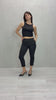 Pantalone slim in cotone elasticizzato Nero