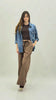Camicia giacca denim morbida con tasche frontali