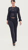 Cardigan goffrato con fiocco e maniche svasate