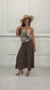 Top Spalline Fantasia Foglie Tropicali in Viscosa