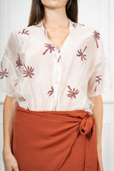 Camicia Palma in tencel velato a fantasia