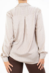 Camicia gessata in raso ShineStripe