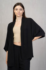 Kimono corto in tessuto fluido