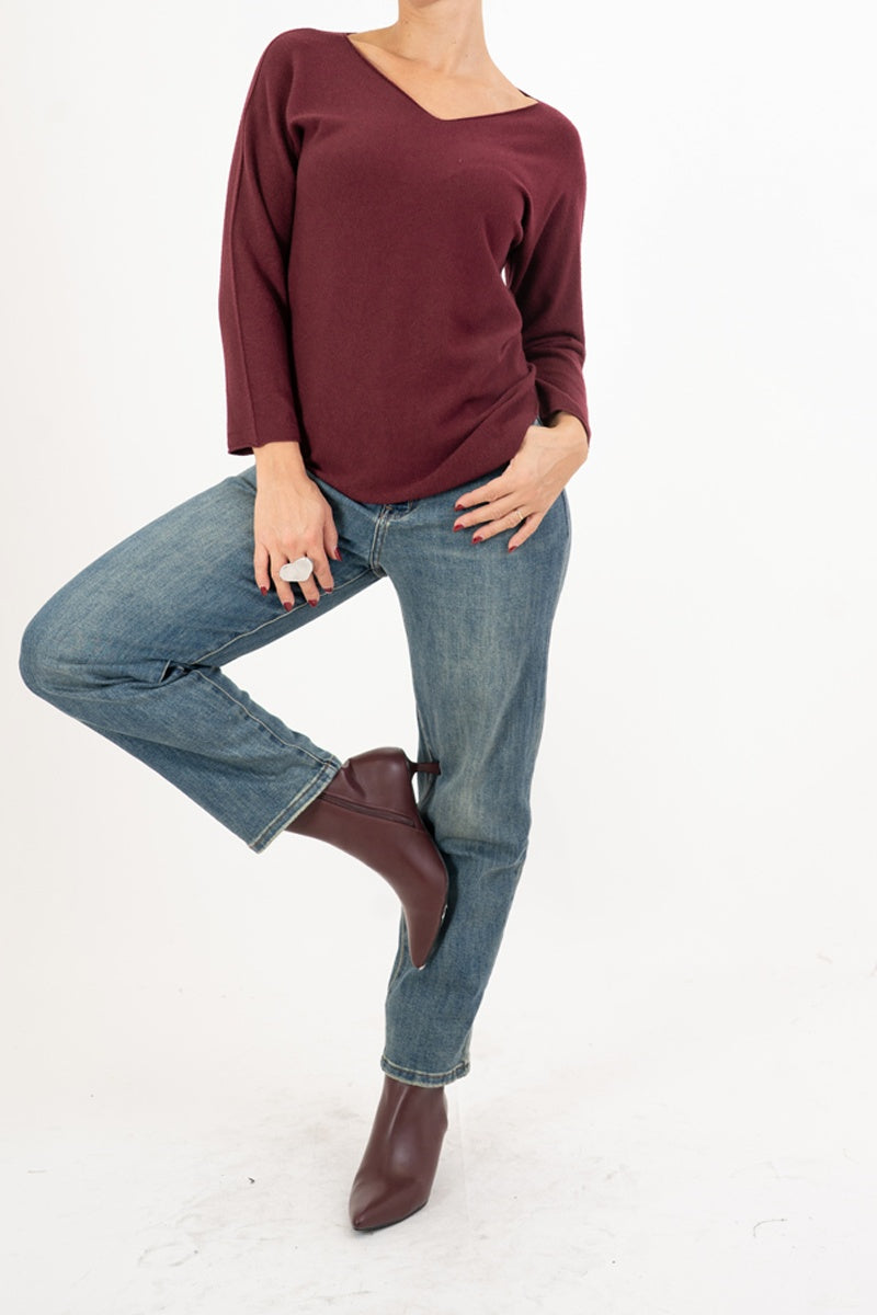 Maglia SoftVibe in misto viscosa scollo a V