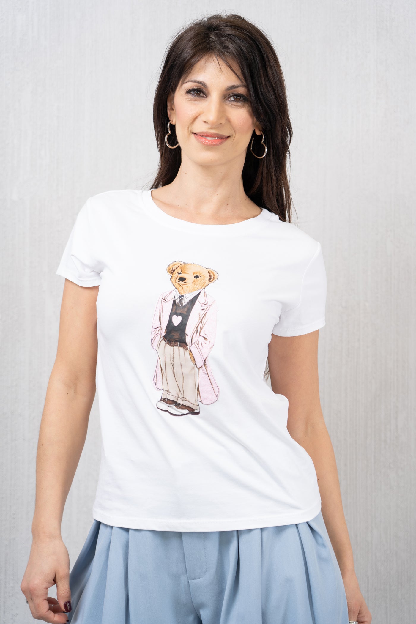 T-shirt stampa teddy con rilievo giacca