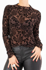 Maglia Velvet Bloom semitrasparente in lurex floccato