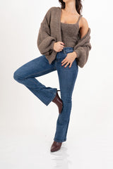 Twin set in maglia spessa con top e cardigan ampio