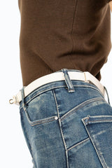 Cintura Slim con Fibbia Metallica
