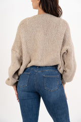 Twin set in maglia spessa con top e cardigan ampio