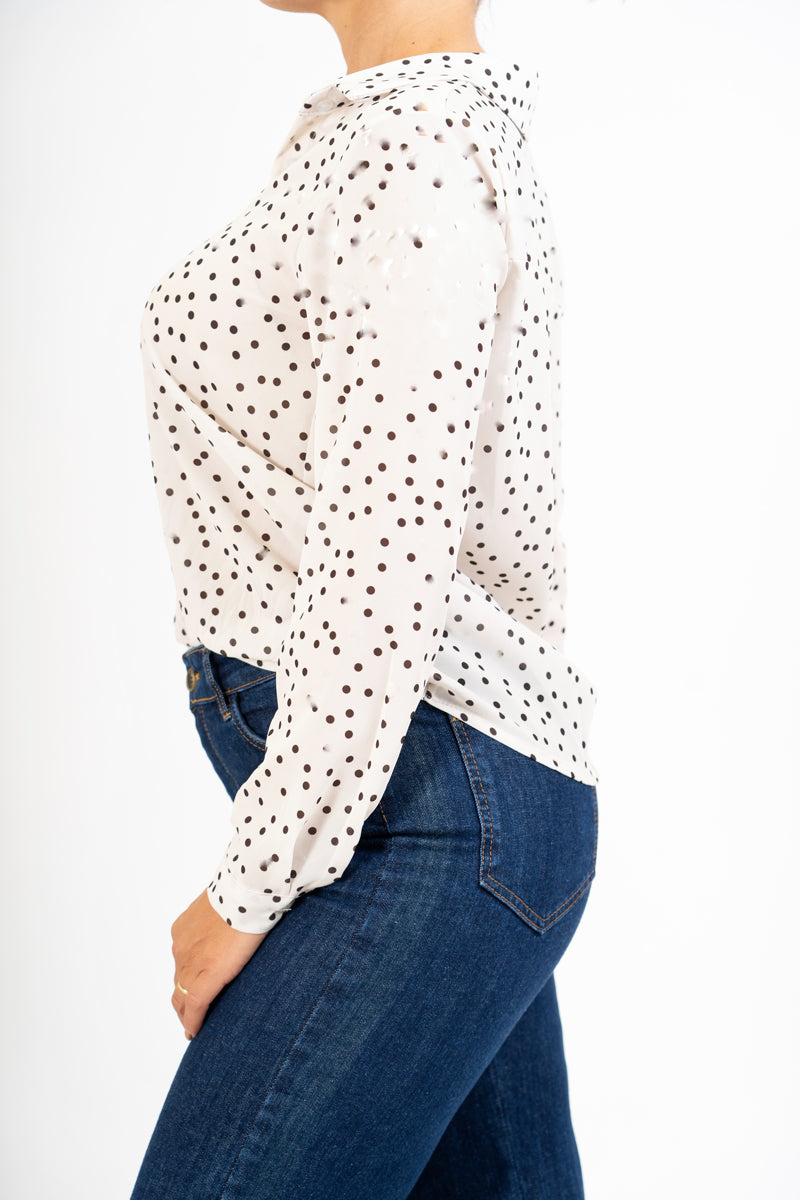 Camicia velata DotBloom a pois
