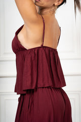 Top Fiammato con Scollo a Triangolo Made in Italy