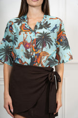 Camicia Sahara in tencel velato a fantasia