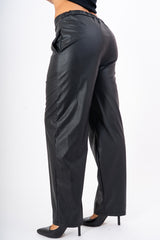 Pantalone Straight in Ecopelle