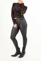 Maglia Velvet Bloom semitrasparente in lurex floccato